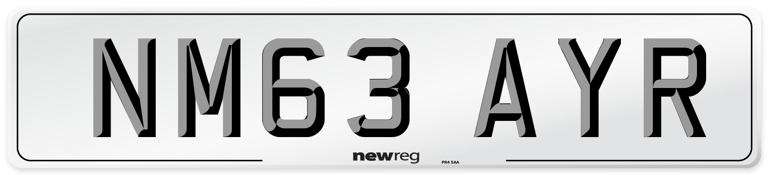 NM63 AYR Number Plate from New Reg